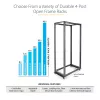 StarTech.com 4-Post 42U Mobile Open Frame Server Rack, Four Post 19 inch Network Rack with Wheels, Rolling Rack with Adjustable Depth for Computer/AV/Data/IT Equipment - Casters, Leveling Feet or Floor Mounting