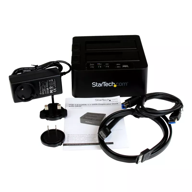 StarTech.com Dual Bay Hard Drive Duplicator, Standalone USB 3.0 (5 Gbps) / eSATA to 2.5/3.5 inch SATA III HDD/SSD Cloner/Copier, Hard Drive Docking Station, Hard Disk Cloner
