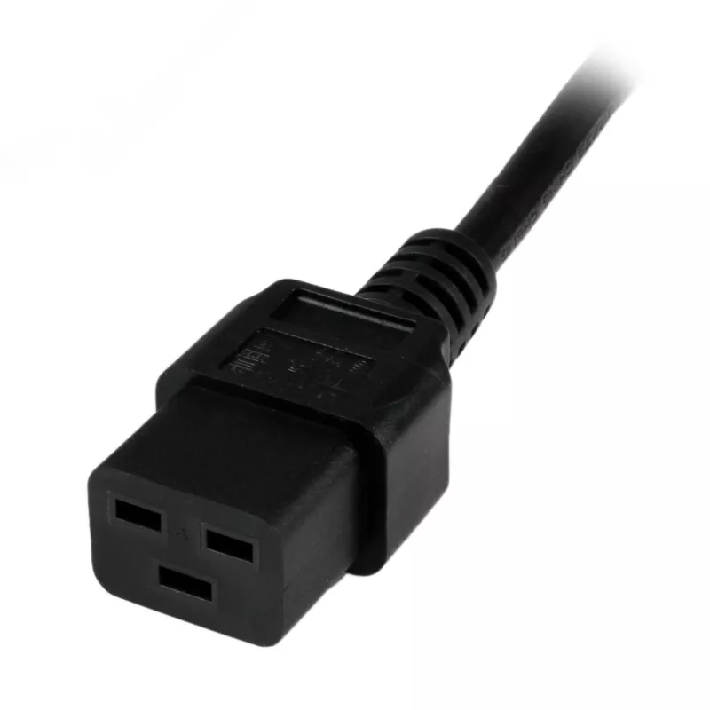 StarTech.com 2m (6ft) Computer Power Cord, 16AWG, EU Schuko to C19, 16A 250V, Black Replacement AC Power Cord, Printer Power Cord, PC Power Supply Cable, Monitor Power Cable - UL Listed