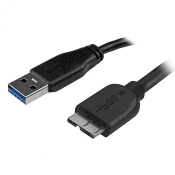 StarTech.com Slim Micro USB 3.0 Cable - M/M - 0.5m (20in), 0.5 m, USB A, Micro-USB B, USB 3.2 Gen 1 (3.1 Gen 1), Male/Male, Black