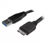 StarTech.com Slim Micro USB 3.0 Cable - M/M - 0.5m (20in), 0.5 m, USB A, Micro-USB B, USB 3.2 Gen 1 (3.1 Gen 1), Male/Male, Black