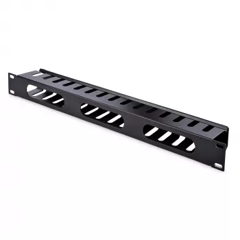 StarTech.com Horizontal 1U Server Rack Cable Management Finger Duct w/ Cover - 19 inch Network Rack Wire Duct Raceway Panel - Slotted Wire Duct