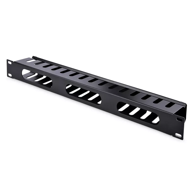 StarTech.com Horizontal 1U Server Rack Cable Management Finger Duct w/ Cover - 19 inch Network Rack Wire Duct Raceway Panel - Slotted Wire Duct