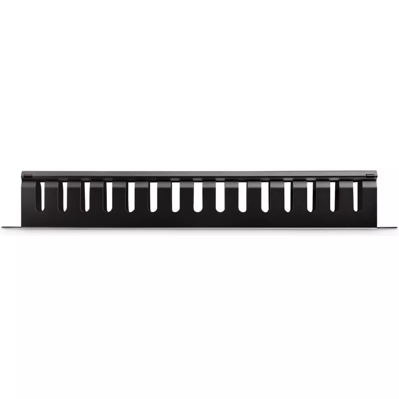StarTech.com Horizontal 1U Server Rack Cable Management Finger Duct w/ Cover - 19 inch Network Rack Wire Duct Raceway Panel - Slotted Wire Duct