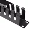 StarTech.com Horizontal 1U Server Rack Cable Management Finger Duct w/ Cover - 19 inch Network Rack Wire Duct Raceway Panel - Slotted Wire Duct