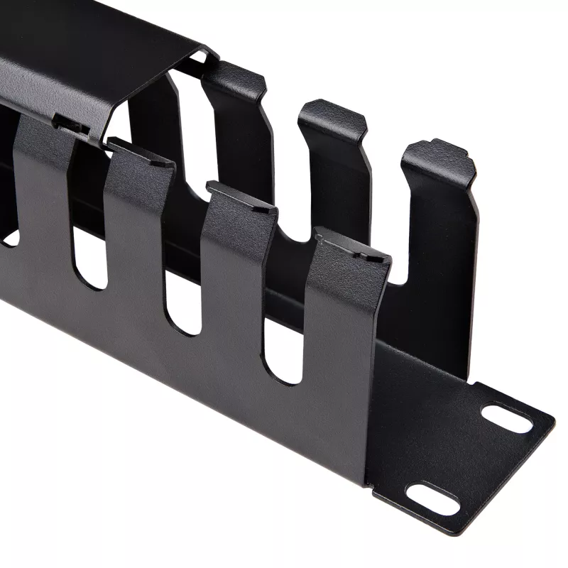 StarTech.com Horizontal 1U Server Rack Cable Management Finger Duct w/ Cover - 19 inch Network Rack Wire Duct Raceway Panel - Slotted Wire Duct