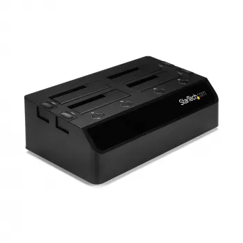 StarTech.com 4-Bay USB 3.0 to SATA Hard Drive Docking Station, USB Hard Drive Dock, External 2.5/3.5 inch SATA III SSD/HDD Docking Station, Hot-Swap Hard Drive Bay, Top-Loading