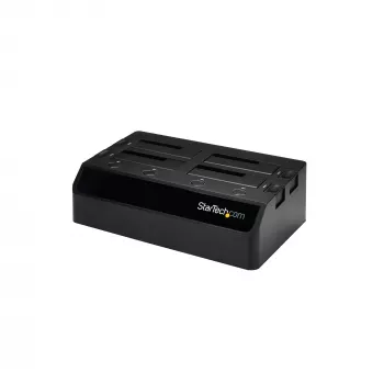 StarTech.com 4-Bay USB 3.0 to SATA Hard Drive Docking Station, USB Hard Drive Dock, External 2.5/3.5 inch SATA III SSD/HDD Docking Station, Hot-Swap Hard Drive Bay, Top-Loading