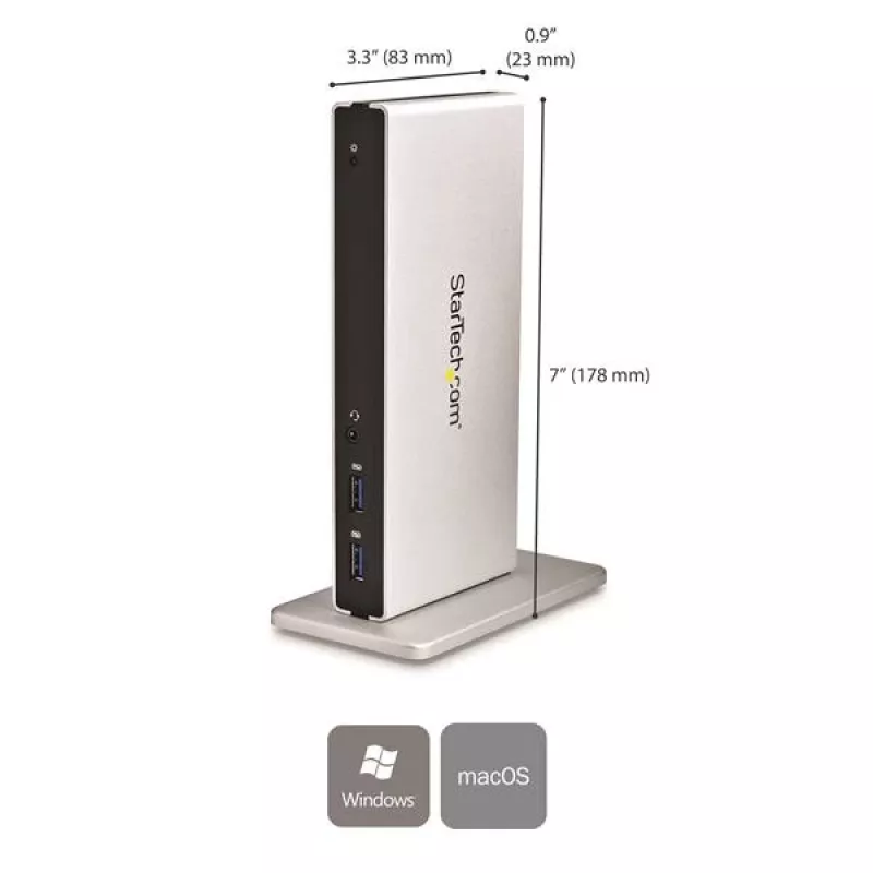 StarTech.com Dual-Monitor USB 3.0 Docking Station with DVI and Vertical Stand