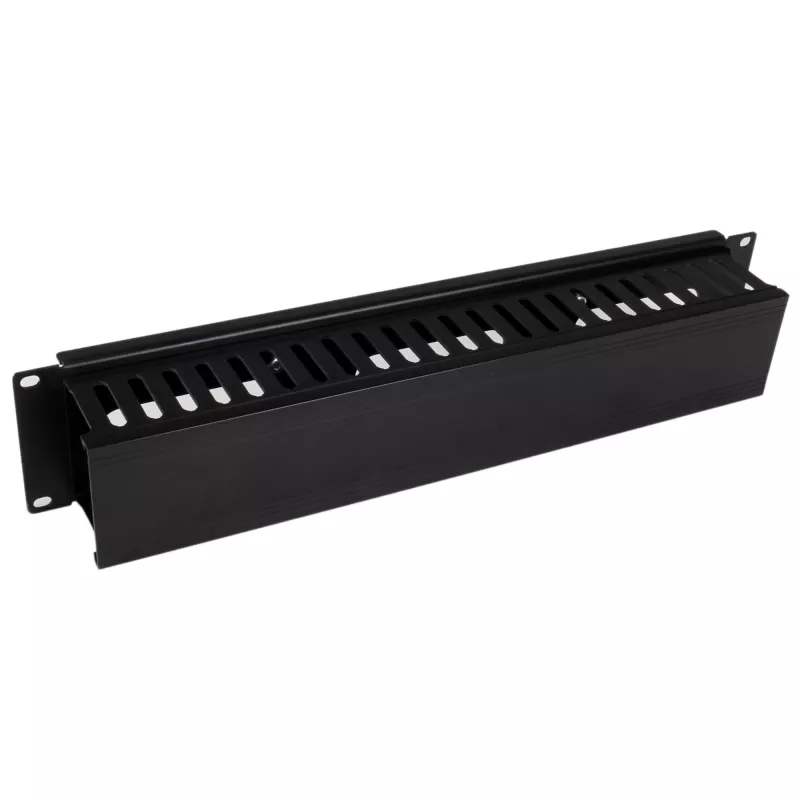 StarTech.com Horizontal 2U Server Rack Cable Management Finger Duct w/ Cover - 19 inch Network Rack Wire Duct Raceway Panel - Slotted Wire Duct