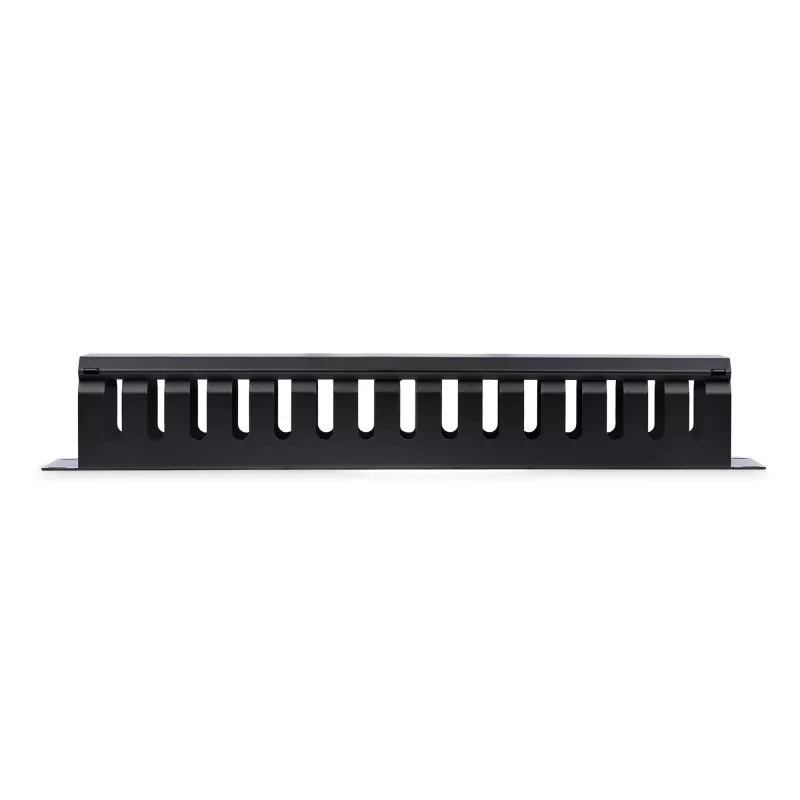 StarTech.com Horizontal 2U Server Rack Cable Management Finger Duct w/ Cover - 19 inch Network Rack Wire Duct Raceway Panel - Slotted Wire Duct