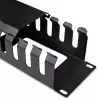 StarTech.com Horizontal 2U Server Rack Cable Management Finger Duct w/ Cover - 19 inch Network Rack Wire Duct Raceway Panel - Slotted Wire Duct
