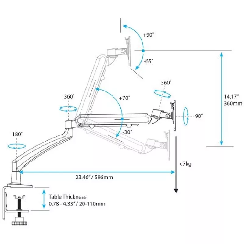StarTech.com Single Desk-Mount Monitor Arm - Full Motion Articulating - Steel