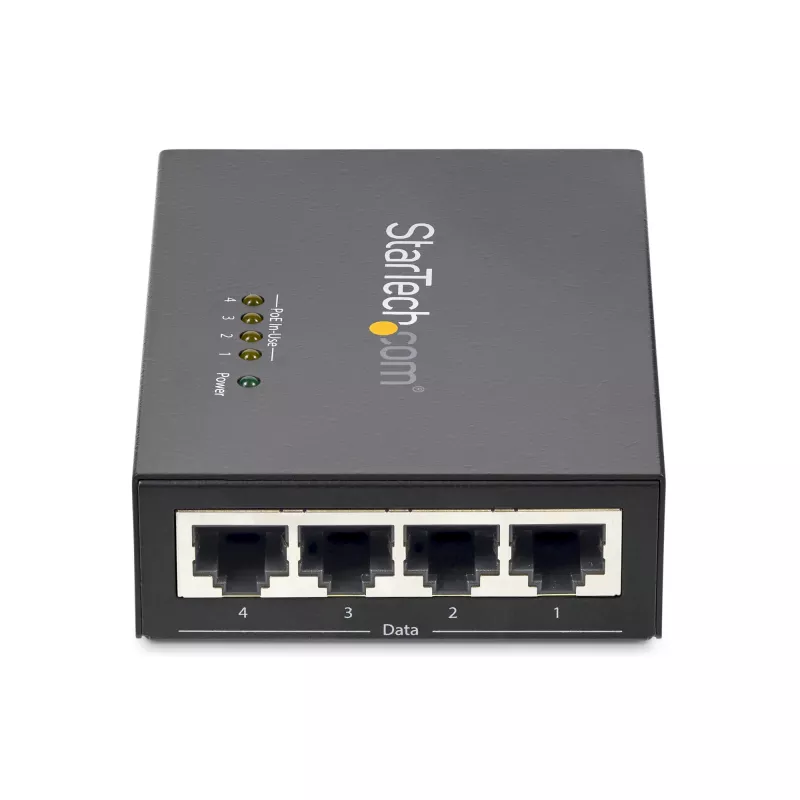 StarTech.com 4-Port Gigabit Midspan - PoE+ Injector - 802.3at/af