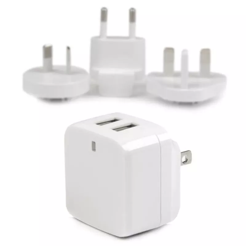 StarTech.com Dual-port USB wall charger - international travel - 17W/3.4A - white