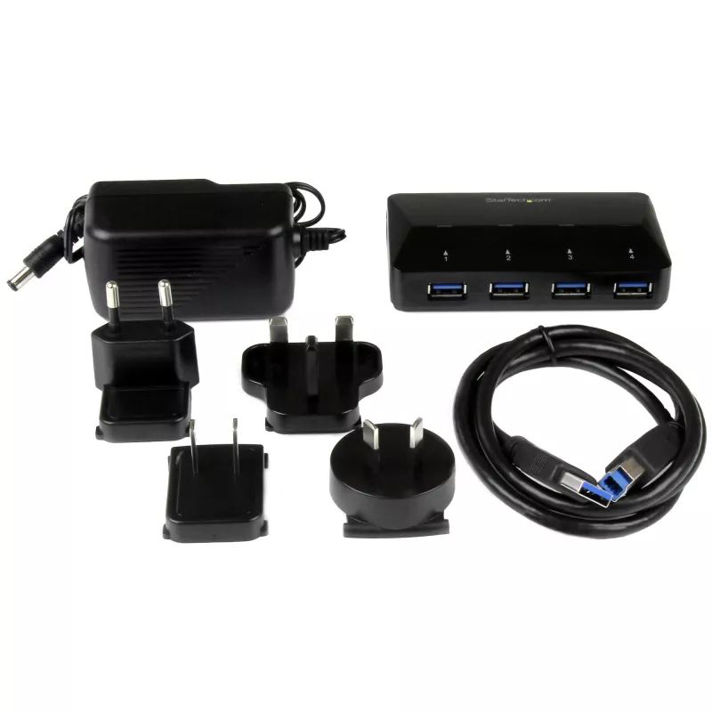 StarTech.com 4-Port USB 3.0 Hub plus Dedicated Charging Port - 1 x 2.4A Port~4-Port USB 3.0 Hub (5Gbps) plus Dedicated Charging Port - 1 x 2.4A Port