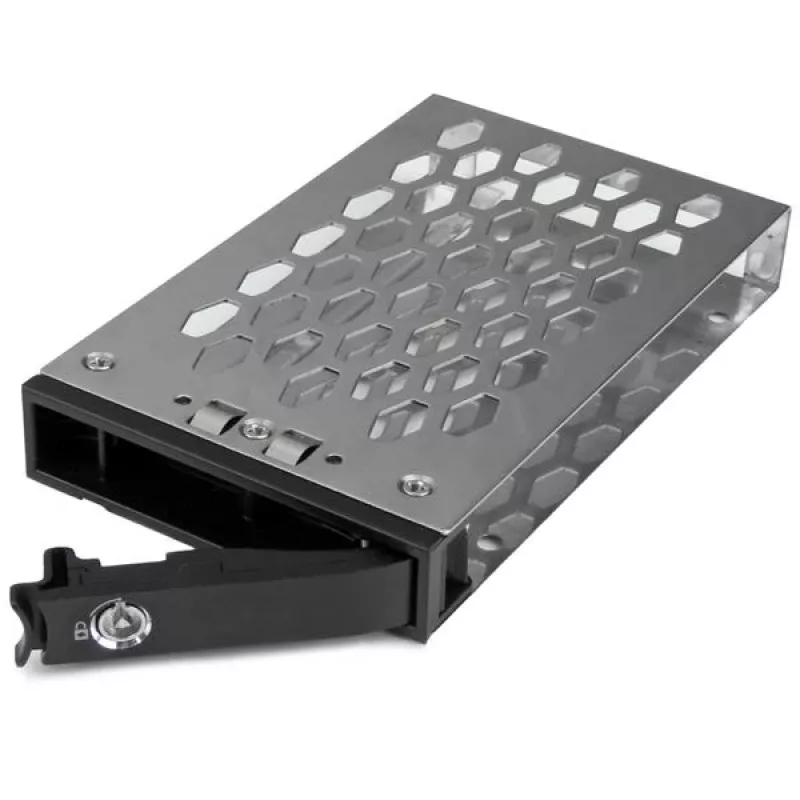 StarTech.com 2.5 inch Hot Swap Hard Drive Tray, 2.5 inch, Bezel panel, Black, Silver, 2.5 inch, Plastic, Steel, 70 mm