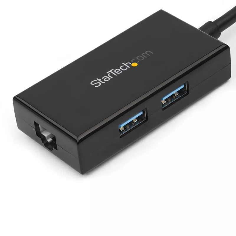StarTech.com USB to Ethernet Adapter, USB 3.0 to 10/100/1000 Gigabit Ethernet LAN Converter for Laptops, 11.8in/30cm Attached Cable, USB to RJ45 Adapter, NIC Adapter, USB Network Adapter