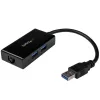 StarTech.com USB to Ethernet Adapter, USB 3.0 to 10/100/1000 Gigabit Ethernet LAN Converter for Laptops, 11.8in/30cm Attached Cable, USB to RJ45 Adapter, NIC Adapter, USB Network Adapter