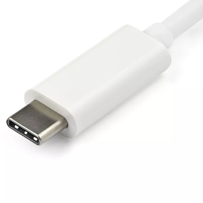 StarTech.com USB-C to VGA Adapter - White, 3.2 Gen 1 (3.1 Gen 1), USB Type-C, VGA (D-Sub) output, 1920 x 1200 pixels