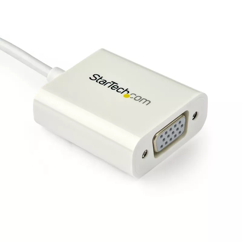 StarTech.com USB-C to VGA Adapter - White, 3.2 Gen 1 (3.1 Gen 1), USB Type-C, VGA (D-Sub) output, 1920 x 1200 pixels