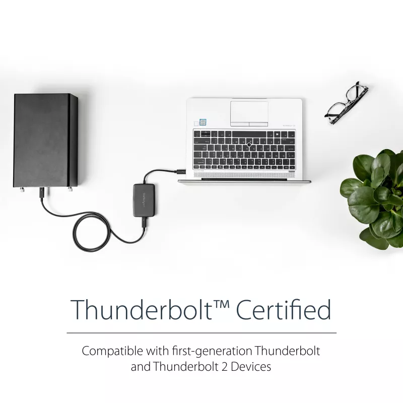 StarTech.com Thunderbolt 3 to Thunderbolt 2 Adapter - TB3 Laptop to TB2 Displays & Devices - Thunderbolt 2 20Gbps or Thunderbolt 1 10Gbps Converter - Thunderbolt 3 Certified- Windows/Mac