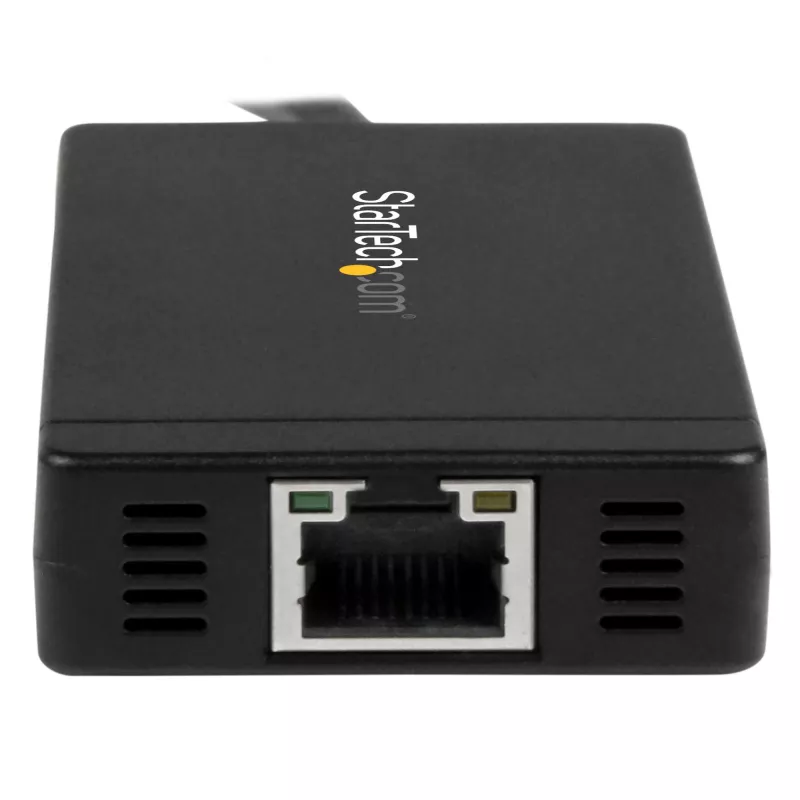 StarTech.com 3-Port USB 3.0 Hub plus Gigabit Ethernet - USB-C - Includes Power Adapter~3-Port USB-C Hub with Gigabit Ethernet - USB-C to 3x USB-A - USB 3.0 (5Gbps) - Includes Power Adapter