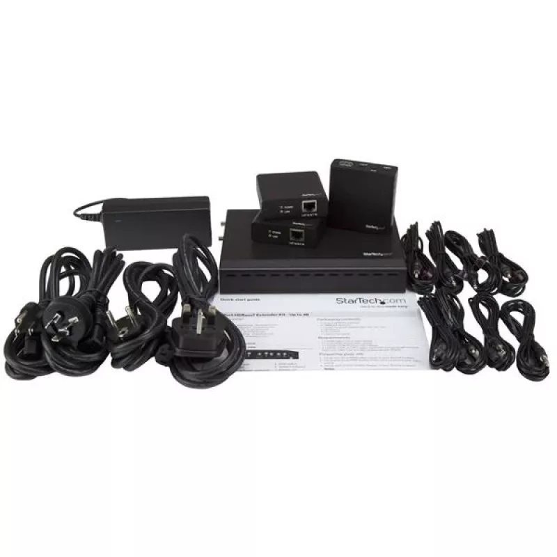 StarTech.com 3-Port HDBaseT Extender Kit with 3 Receivers - 1x3 HDMI over CAT5e Splitter - Up to 4K