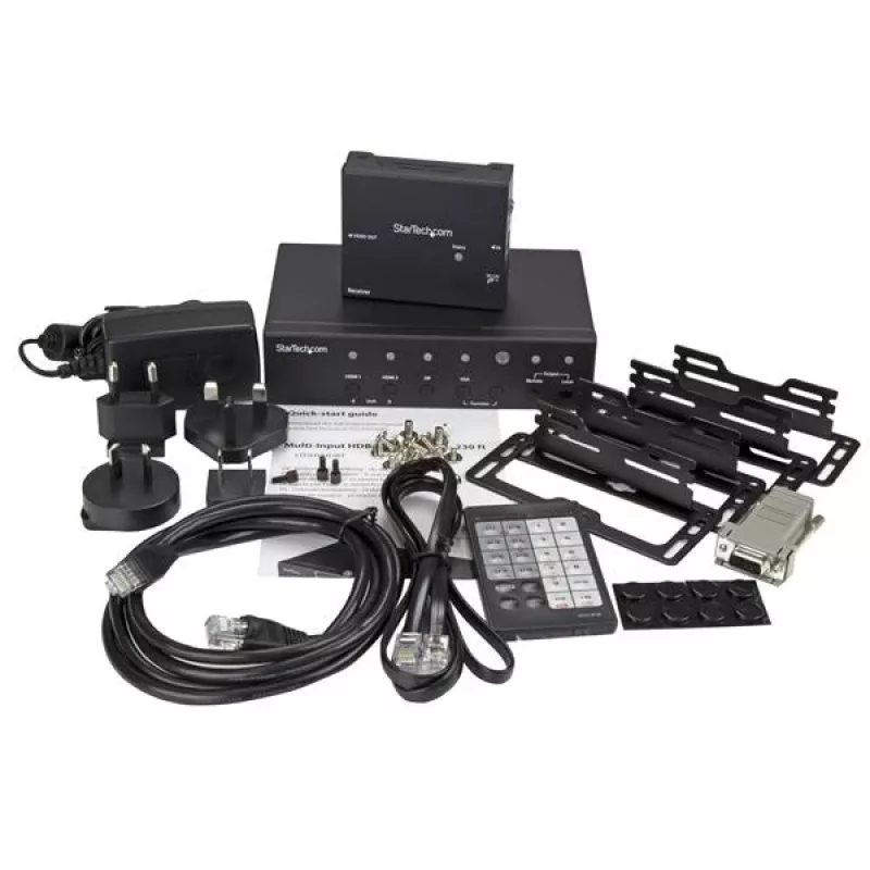 StarTech.com Multi-Input HDBaseT Extender with Built-in Switch - DisplayPort, VGA and HDMI Over CAT5e or CAT6 - Up to 4K