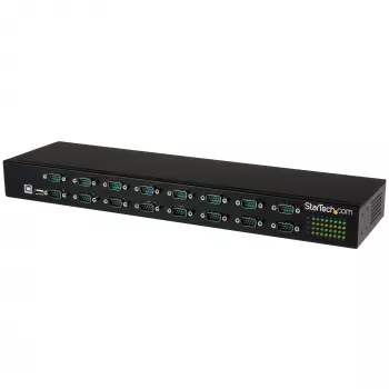 StarTech.com 16-Port USB-to-Serial Adapter Hub, USB 2.0 Type-B, Serial, 480 Mbit/s, Black, Steel, 36 W