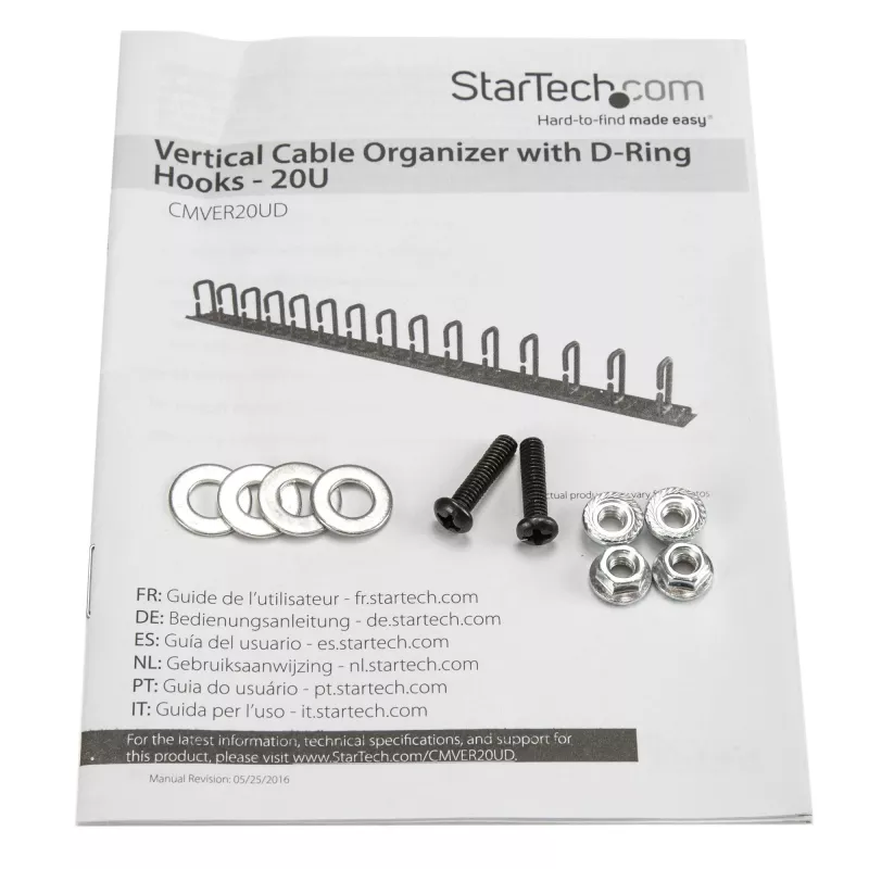 StarTech.com Vertical Cable Organizer with D-Ring Hooks - 0U - 2.8ft.