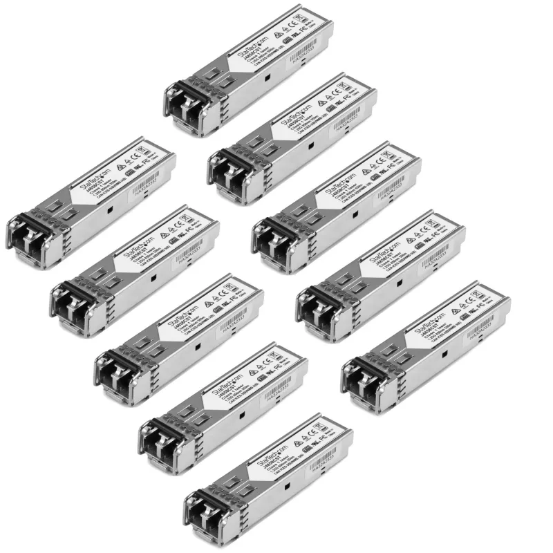 StarTech.com HP J4858C Compatible SFP Transceiver Module - 1000BASE-SX- 10 Pack~10 pack HPE J4858C Compatible SFP Module - 1000BASE-SX - 1GbE Multi Mode Fiber Optic Transceiver - 1GE Gigabit Ethernet SFP - LC 550m - 850nm - DDM HPE 1400, 1700, 1820