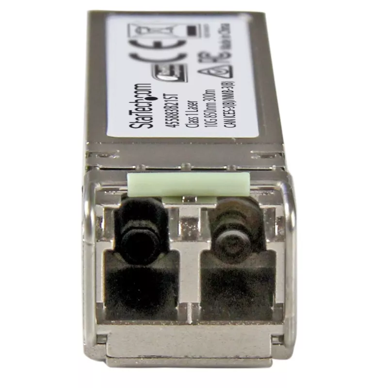StarTech.com 10 Gigabit Fiber SFP+ Transceiver Module - HP 455883-B21 Compatible - MM LC with DDM - 300 m~HPE 455883-B21 Compatible SFP+ Module - 10GBASE-SR - 10GbE Multi Mode Fiber Optic Transceiver - 10GE Gigabit Ethernet SFP+ - LC 300m - 850nm - DDM HPE 6120XG, 6120G, Flex Fabric