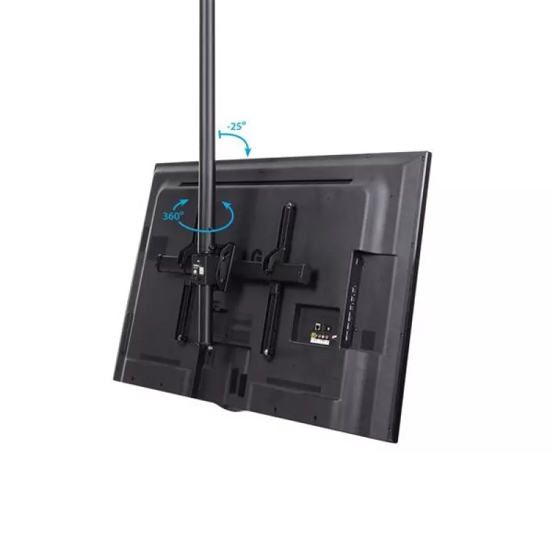 StarTech.com TV Ceiling Mount - Full-Motion Universal Hanging Single Screen Mount with Adjustable Telescopic Pole - Tilt / Swivel - VESA Bracket for 32”-75 inch Displays
