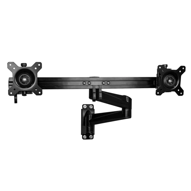 StarTech.com Wall Mount Dual Monitor Arm – Articulating Ergonomic VESA Wall Mount for 2x 24 inch Displays – Synchronized Adjustable Crossbar – Tilt/Swivel/Rotate- Double Screen Mount Bracket