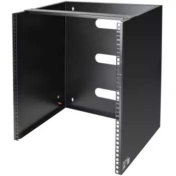 StarTech.com 12U Wall Mount Network Rack - 14 inch Deep (Low Profile) - 19 inch Patch Panel Bracket for Shallow Server and IT Equipment, Network Switches - 125lbs/57kg Weight Capacity, Black