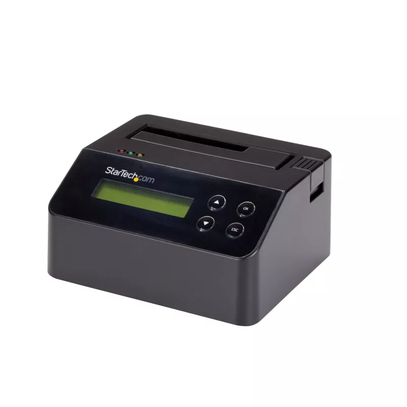 StarTech.com Single Bay Hard Drive Eraser, Standalone HDD/SSD Sanitizer, 4Kn, USB 3.0 to SATA III (6 Gbps), 9 Erase Modes, LCD Display, Secure Erase Hard Disk Sanitizer Dock, DB-9 Printer Port, TAA Compliant