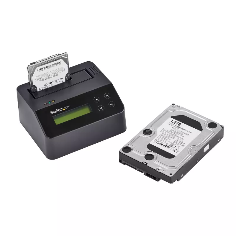 StarTech.com Single Bay Hard Drive Eraser, Standalone HDD/SSD Sanitizer, 4Kn, USB 3.0 to SATA III (6 Gbps), 9 Erase Modes, LCD Display, Secure Erase Hard Disk Sanitizer Dock, DB-9 Printer Port, TAA Compliant