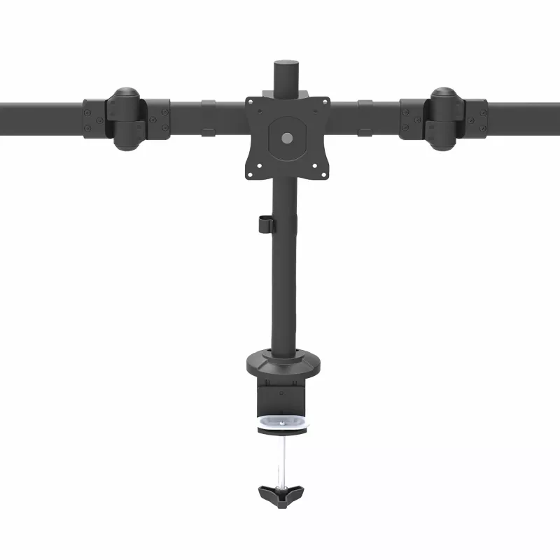 StarTech.com Desk Mount Triple Monitor Arm - Ergonomic VESA 3 Monitor Mount up to 27 inch - Articulating & Height Adjustable Pole Mount - Tilt/Swivel/Rotate LCD/LED Screen - Desk Clamp/Grommet