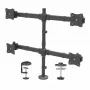 StarTech.com Desk Mount Quad Monitor Arm - Ergonomic VESA 4 Monitor Mount 2x2 up to 27 inch - Articulating & Height Adjustable Pole Mount - Tilt/Swivel/Rotate LCD/LED Screen - Desk Clamp/Grommet