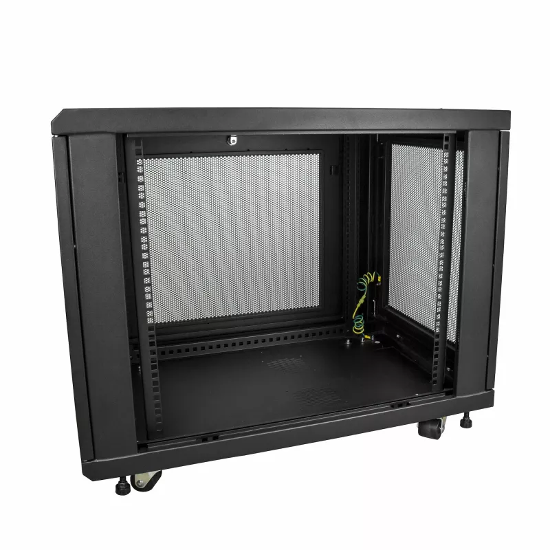 StarTech.com 4-Post 12U Server Rack Cabinet, Lockable 19 inch Data Rack Cabinet for Computer / AV / IT Equipment, Office / Home Network Rack with Casters & Adjustable Mounting Rails