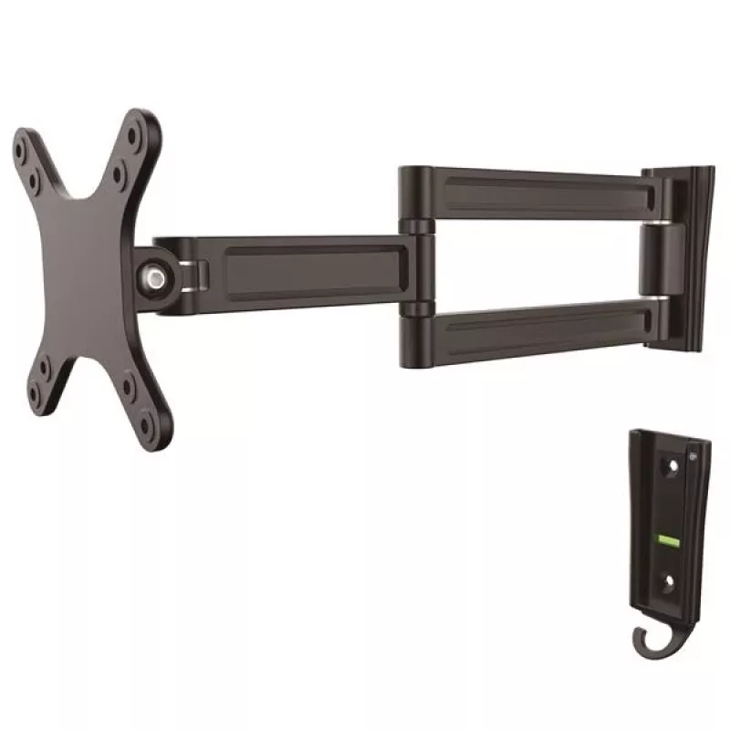 StarTech.com Wall-Mount Monitor Arm - Dual Swivel, 15 kg, 33 cm (13 inch), 68.6 cm (27 inch), 75 x 75 mm, 100 x 100 mm, Black
