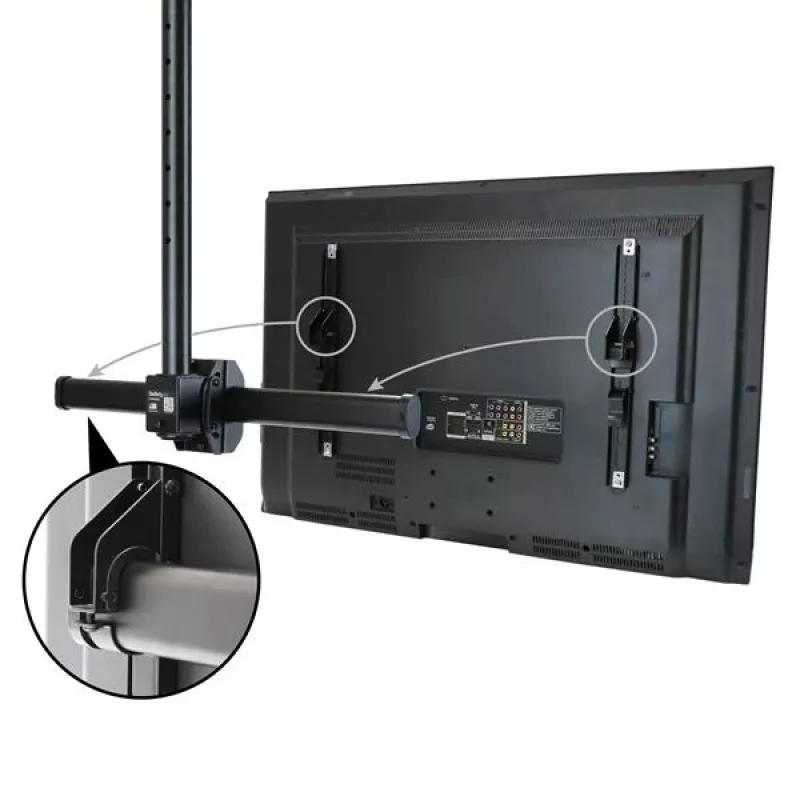 StarTech.com TV Ceiling Mount - Full-Motion Universal Hanging Single Screen Mount with Adjustable Telescopic Short Pole - Tilt / Swivel - VESA Bracket for 32”-75 inch Displays
