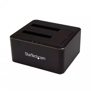 StarTech.com Dual-Bay USB 3.0 to SATA Hard Drive Docking Station, USB Hard Drive Dock, External 2.5/3.5 inch SATA I/II/III SSD/HDD Docking Station, Hot-Swap Hard Drive Bays, Top-Loading