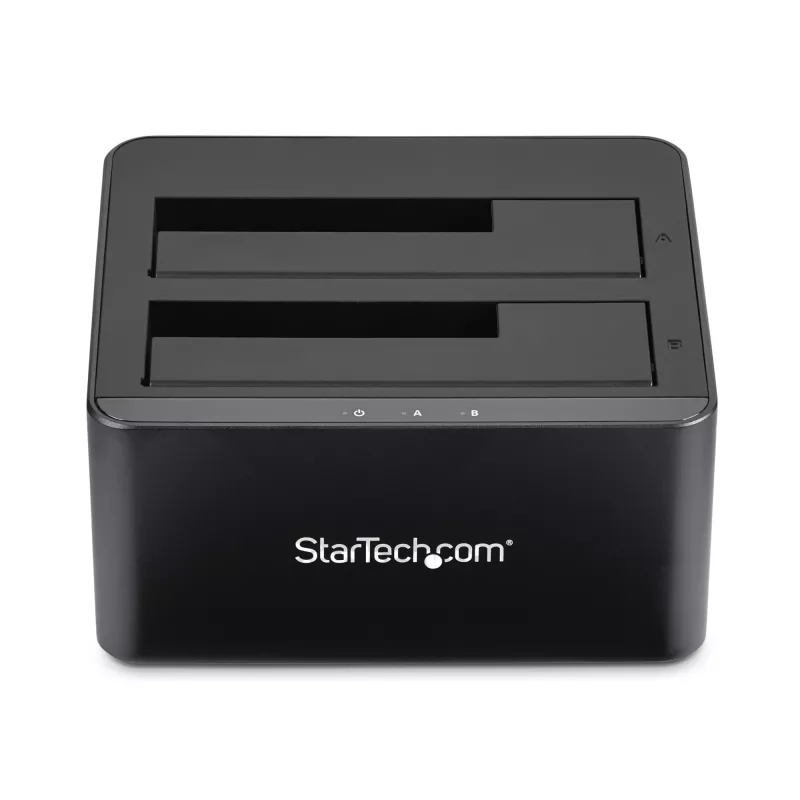 StarTech.com Dual-Bay USB 3.0 to SATA Hard Drive Docking Station, USB Hard Drive Dock, External 2.5/3.5 inch SATA I/II/III SSD/HDD Docking Station, Hot-Swap Hard Drive Bays, Top-Loading