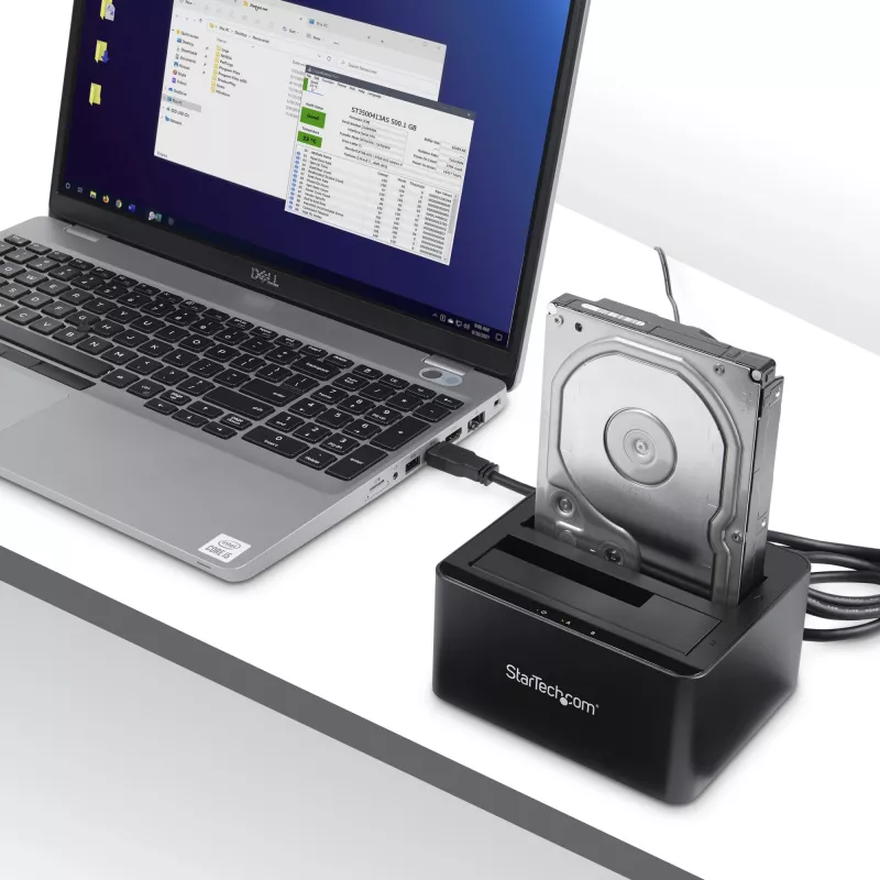 StarTech.com Dual-Bay USB 3.0 to SATA Hard Drive Docking Station, USB Hard Drive Dock, External 2.5/3.5 inch SATA I/II/III SSD/HDD Docking Station, Hot-Swap Hard Drive Bays, Top-Loading