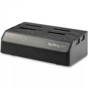 StarTech.com 4-Bay USB to SATA Hard Drive Docking Station, USB 10Gbps, External 2.5 inch & 3.5 inch SSD / HDD Dock, SATA III, Hot-Swap Hard Drive Bay, Top-Loading
