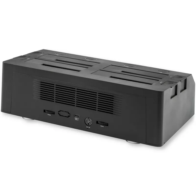 StarTech.com 4-Bay USB to SATA Hard Drive Docking Station, USB 10Gbps, External 2.5 inch & 3.5 inch SSD / HDD Dock, SATA III, Hot-Swap Hard Drive Bay, Top-Loading