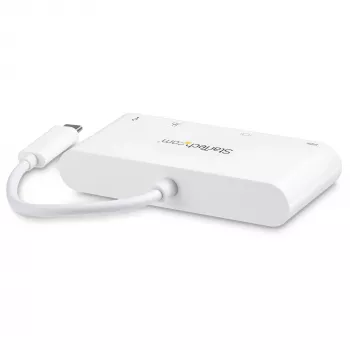 StarTech.com USB C Multiport Adapter - USB-C to DVI-D (Digital) Video Adapter with 60W Power Delivery Passthrough Charging, GbE, USB-A - Portable USB Type-C/Thunderbolt 3 Mini Laptop Dock