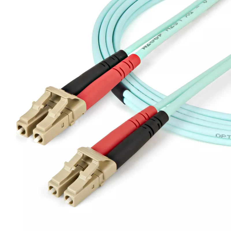 StarTech.com 5m (16.4ft) LC/UPC to LC/UPC OM4 Multimode Fiber Optic Cable, 50/125µm LOMMF/VCSEL Zipcord Fiber, 100G, Low Insertion Loss - LSZH Fiber Jumper Cord